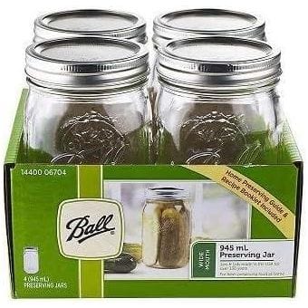 Ball 1440006704 Ball Wide Mouth Mason Jars - 946ml Pack of 4