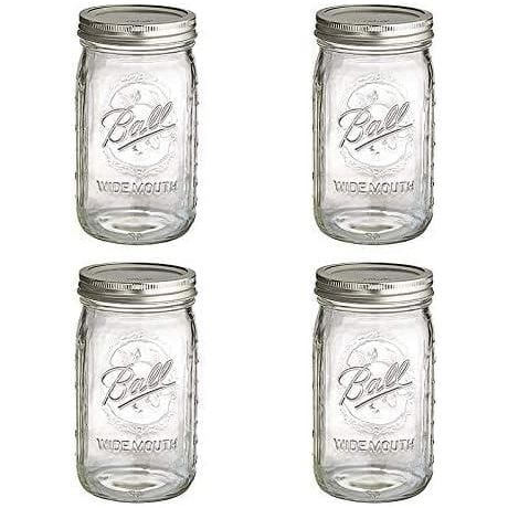 Ball 1440006704 Ball Wide Mouth Mason Jars - 946ml Pack of 4