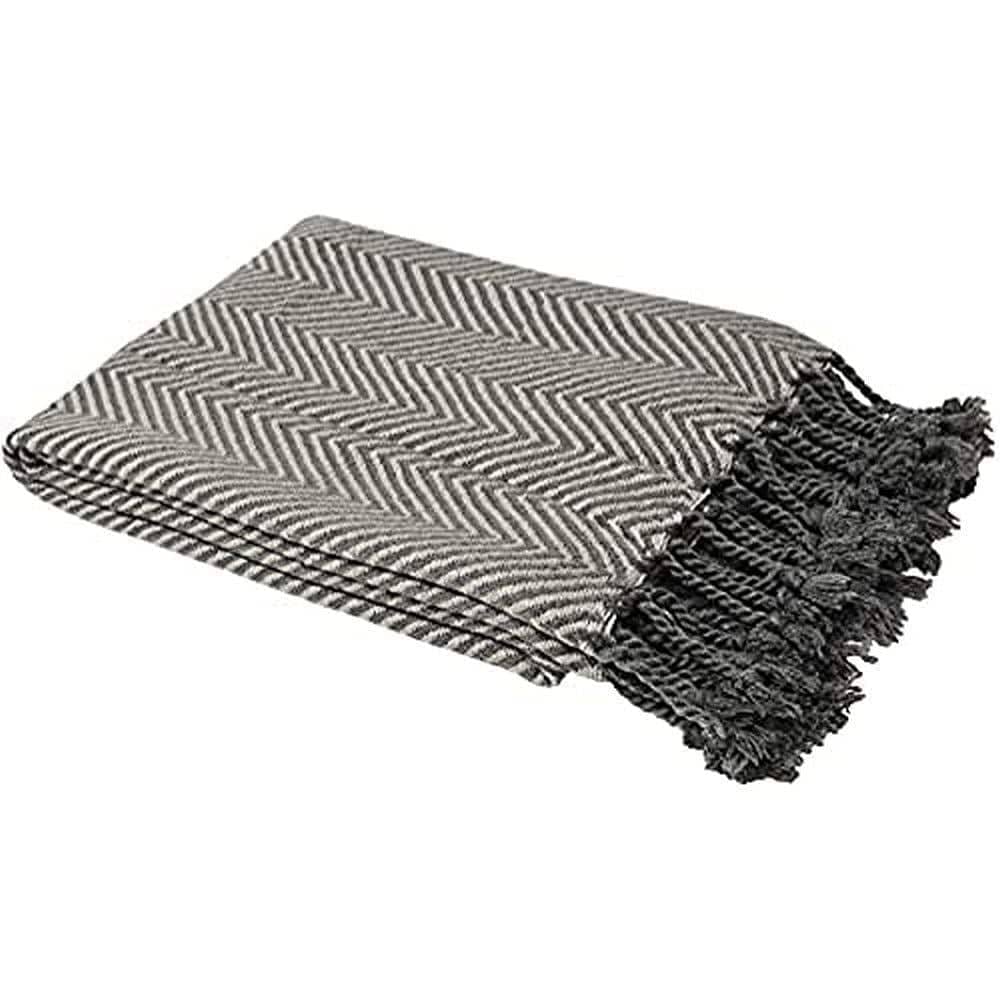 CLICKK Home Store ABC-0020 Riva Paoletti Brasilia Luxury Throw - Charcoal Grey