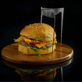 CLICKK Home Store 240508 Burger Skewer Special Edition 18/8 Stainless Steel with Wooden Plate