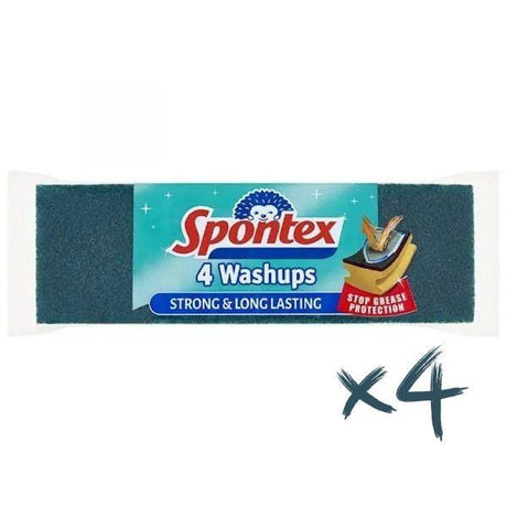 CLICKK Home Store SK39005 Spontex Washups Sponges - 4 Packs of 4 (16 Total Sponges)