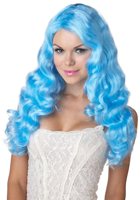 Womens Fancy Dress 70614 Sweet Tart Blue Mermaid Anime Doll Wig