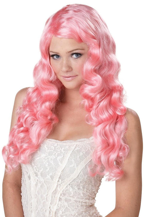 Womens Fancy Dress 70568 Sweet Tart Pink Mermaid Anime Doll Wig