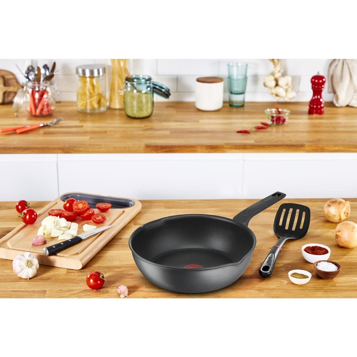 Tefal 2100126654 Tefal Chefs Delight Wok MultiPan Titanium-Pro Coating With Thermo-Spot - 26cm