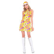 Womens Fancy Dress 9905116 Women's 1960s Flower Power Costume - UK 14-16