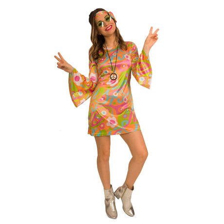 Womens Fancy Dress 9905139 Women's 60s Groovy Baby Hippy Costume - 14-16