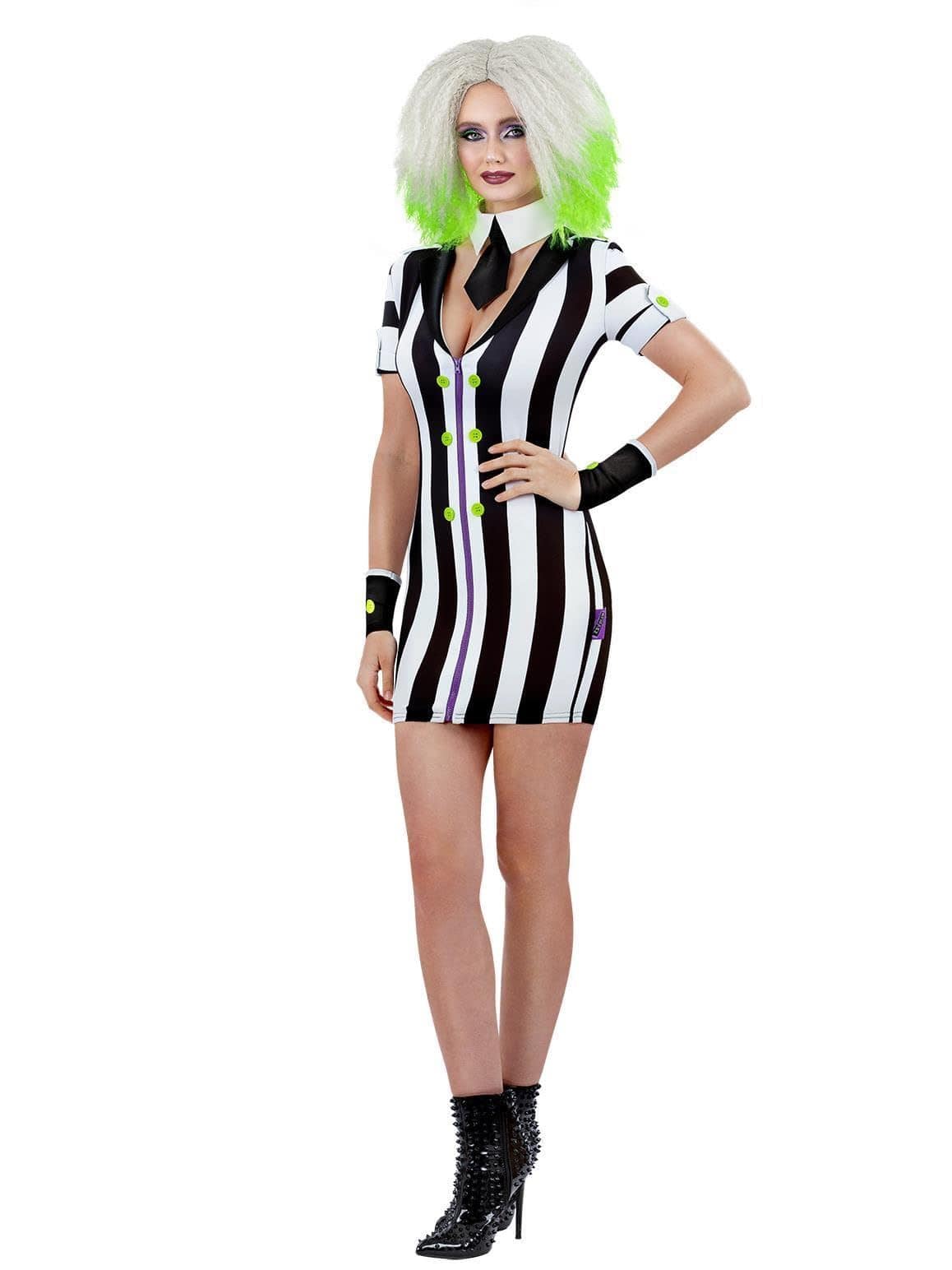 Womens Fancy Dress 81004M Women's Beetlejuice Halloween Costume - Uk 12-14