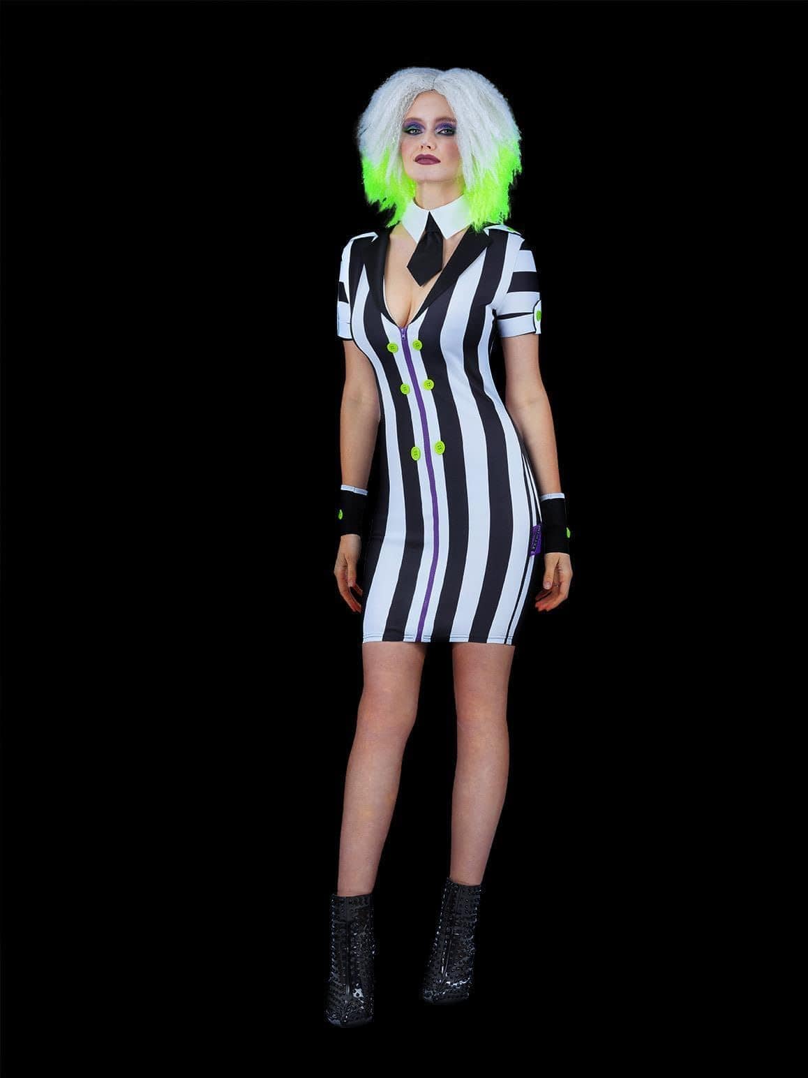 Womens Fancy Dress 81004M Women's Beetlejuice Halloween Costume - Uk 12-14