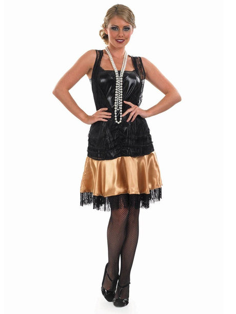 Womens Fancy Dress 3374-200S Women's Charleston Flapper Fancy Dress Costume - UK 8-10