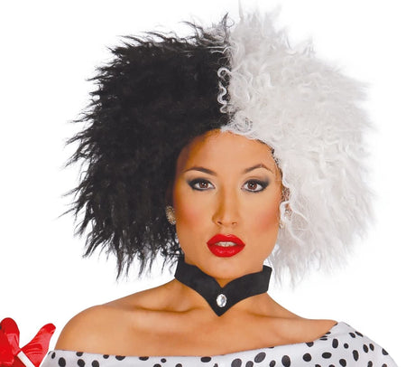 Fancy Dress 4857 Women's Cruella Deville Black/White Fancy Dress Wig