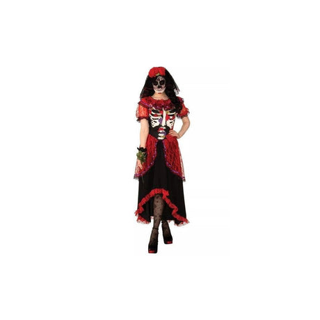 Womens Fancy Dress 844984-55 Women's Day Of The Dead Senorita Skeleton Costume - XL