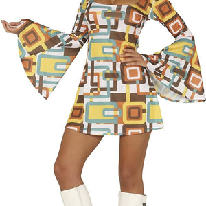 Womens Fancy Dress 88628 Women's Groovy 70's Hippie Chic Dress - M