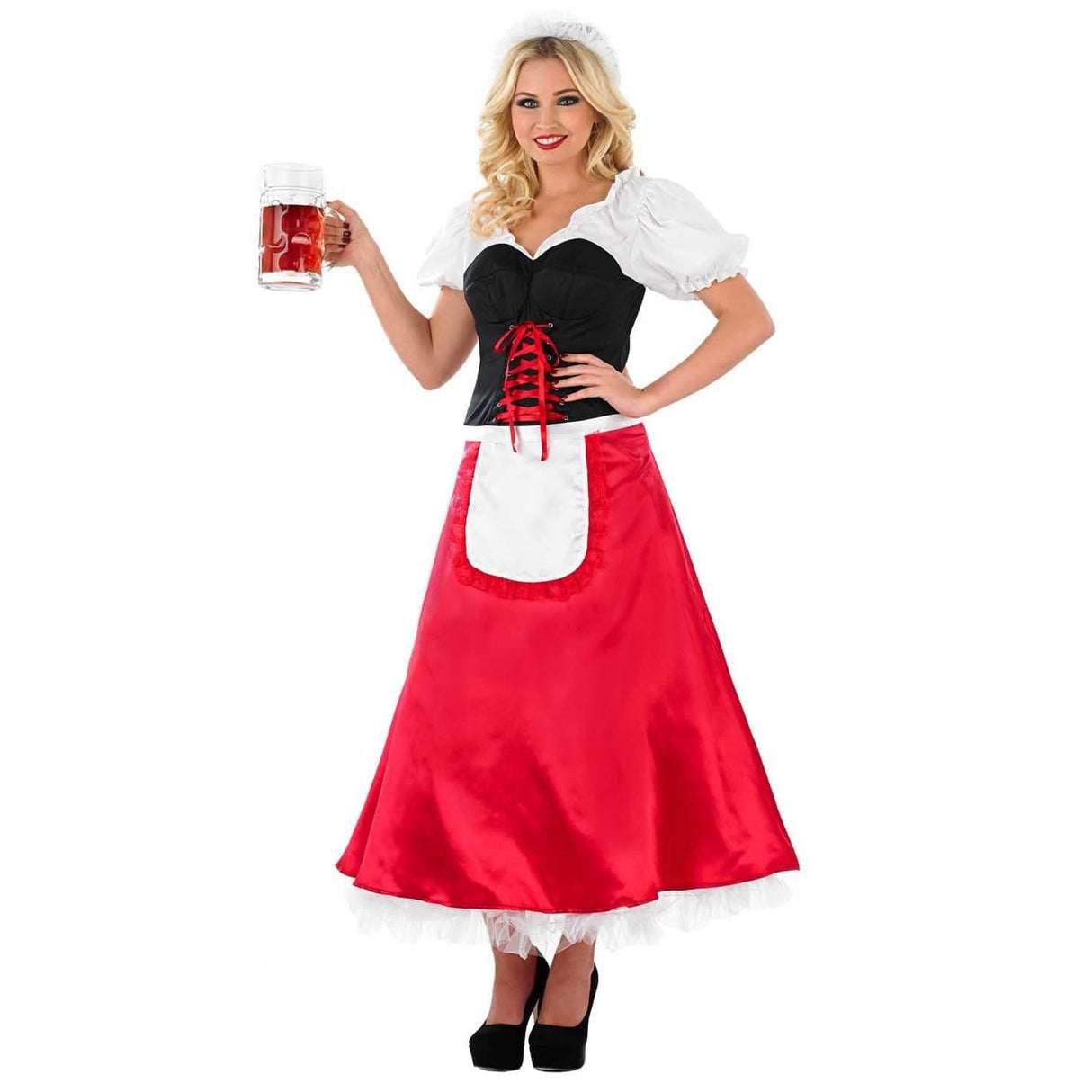 Womens Fancy Dress 3673-200S Women's Oktoberfest Red Bavarian Fancy Dress Costume