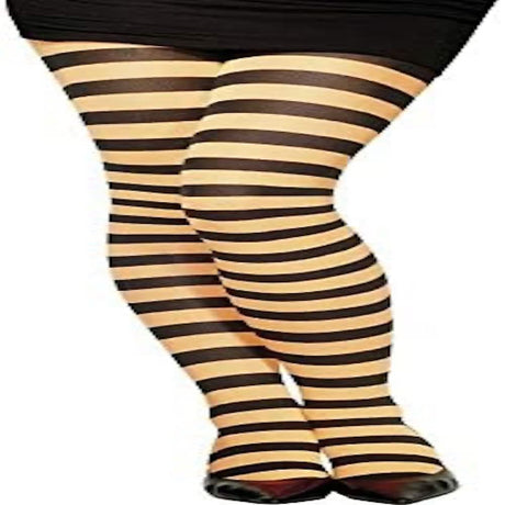 Womens Fancy Dress 17d305 Women's Opaque Striped Tights - Orange/Black