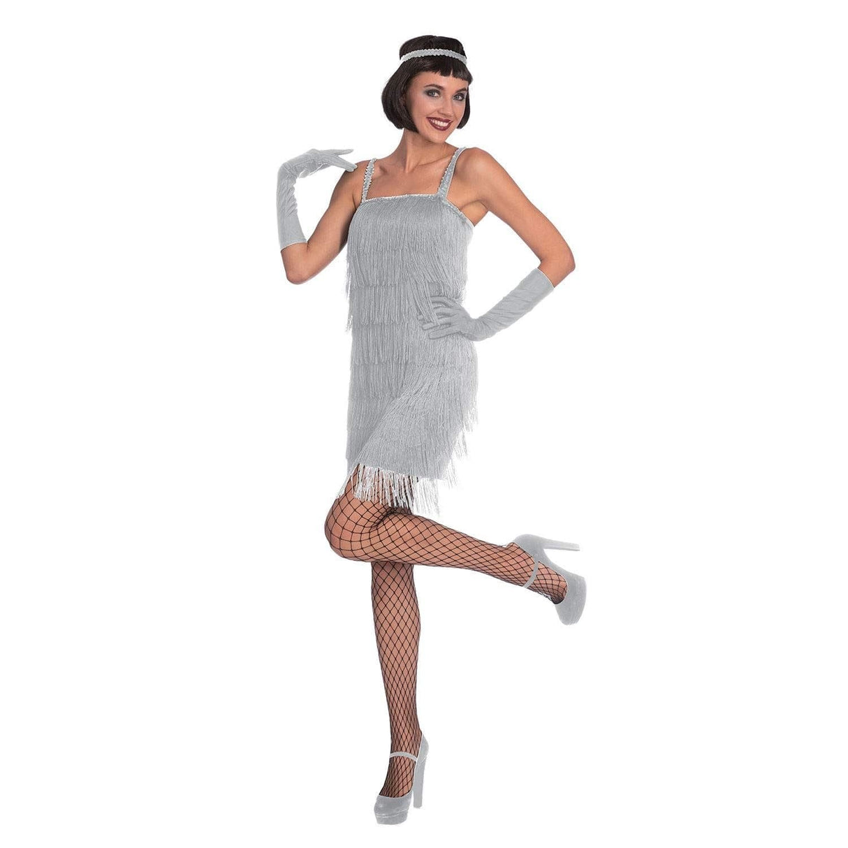 Womens Fancy Dress 9905793 Women's Silver Flapper Costume - 14-16 Large