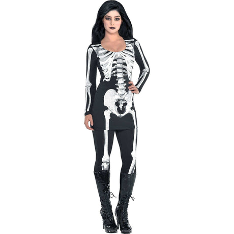 Womens Fancy Dress 844870-55 Women's Skeleton Bare Bones Halloween Costume - S