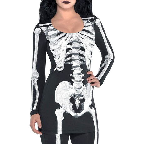 Womens Fancy Dress 844870-55 Women's Skeleton Bare Bones Halloween Costume - S